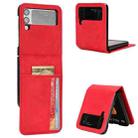 For Samsung Galaxy Z Flip3 5G Skin-feeling Half-split External Card Slot Folding Phone Case(Red) - 1