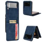 For Samsung Galaxy Z Flip4 5G Skin-feeling Half-split External Card Slot Folding Phone Case(Blue) - 1