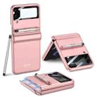 For Samsung Galaxy Z Flip4 GKK Magnetic Full Coverage Phone Flip Case with Pen(Pink) - 1