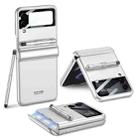 For Samsung Galaxy Z Flip4 GKK Magnetic Full Coverage Phone Flip Case with Pen(Silver) - 1