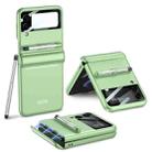 For Samsung Galaxy Z Flip4 GKK Magnetic Full Coverage Phone Flip Case with Pen(Matcha Green) - 1