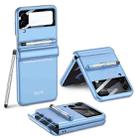 For Samsung Galaxy Z Flip4 GKK Magnetic Full Coverage Phone Flip Case with Pen(Blue) - 1