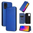 For Alcatel 1B 2022 Carbon Fiber Texture Flip Leather Phone Case(Blue) - 1