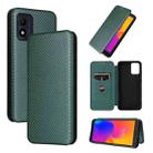 For Alcatel 1B 2022 Carbon Fiber Texture Flip Leather Phone Case(Green) - 1
