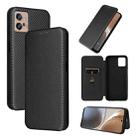 For Motorola Moto G32 Carbon Fiber Texture Flip Leather Phone Case(Black) - 1