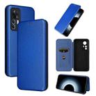 For Xiaomi 12T / 12T Pro / Redmi K50 Ultra Carbon Fiber Texture Flip Leather Phone Case(Blue) - 1