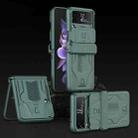 For Samsung Galaxy Z Flip4 GKK Sliding Camshield Magnetic Armor Flip Phone Case(Forest Green) - 1