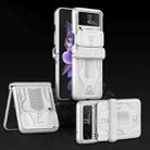 For Samsung Galaxy Z Flip4 GKK Sliding Camshield Magnetic Armor Flip Phone Case(Silver) - 1