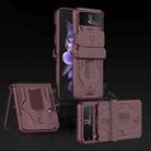 For Samsung Galaxy Z Flip4 GKK Sliding Camshield Magnetic Armor Flip Phone Case(Wine Red) - 1