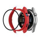 For Huawei Watch3 Pro New PC + Tempered Glass Integrated Protective Watch Case(Red) - 1