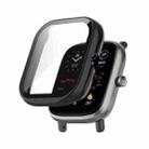 For Amazfit Bip U / Bip U Pro / Pop / Pop Pro PC + Tempered Glass Integrated Protective Watch Case(Black) - 1