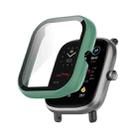 For Amazfit Bip U / Bip U Pro / Pop / Pop Pro PC + Tempered Glass Integrated Protective Watch Case(Pine Green) - 1