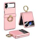 For Samsung Galaxy Z Flip4 GKK Magnetic Hinged Flip Case with Ring Holder(Pink) - 1