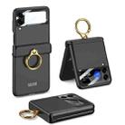 For Samsung Galaxy Z Flip4 GKK Magnetic Hinged Flip Case with Ring Holder(Black) - 1