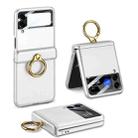 For Samsung Galaxy Z Flip4 GKK Magnetic Hinged Flip Case with Ring Holder(Silver) - 1