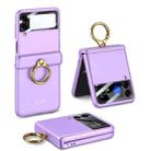 For Samsung Galaxy Z Flip4 GKK Magnetic Hinged Flip Case with Ring Holder(Purple) - 1