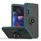 For Motorola Edge 2022 Q Shadow 1 Series TPU + PC Phone Case with Ring Holder(Dark Green) - 1