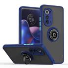 For Motorola Edge 2022 Q Shadow 1 Series TPU + PC Phone Case with Ring Holder(Royal Blue) - 1