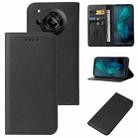 For Sharp Aquos R7 / P7 Magnetic Closure Leather Phone Case(Black) - 1