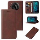 For Sharp Aquos R7 / P7 Magnetic Closure Leather Phone Case(Brown) - 1