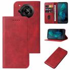 For Sharp Aquos R7 / P7 Magnetic Closure Leather Phone Case(Red) - 1