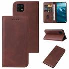 For Sharp Aquos Sense 6 SHG05 / SH-54B / Sense 6S / SHG07 Magnetic Closure Leather Phone Case(Brown) - 1