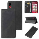 For Sharp Simple Sumaho 6A 201SH Magnetic Closure Leather Phone Case(Black) - 1