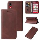 For Sharp Simple Sumaho 6A 201SH Magnetic Closure Leather Phone Case(Brown) - 1