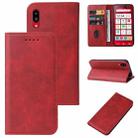 For Sharp Simple Sumaho 6A 201SH Magnetic Closure Leather Phone Case(Red) - 1