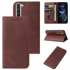 For Sharp Aquos R5G Magnetic Closure Leather Phone Case(Brown) - 1