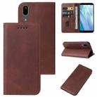 For Sharp Aquos Sense 3 Basic Magnetic Closure Leather Phone Case(Brown) - 1