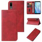 For Sharp Aquos Sense 3 Basic Magnetic Closure Leather Phone Case(Red) - 1