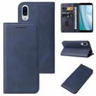 For Sharp Aquos Sense 3 Plus Magnetic Closure Leather Phone Case(Blue) - 1