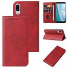 For Sharp Aquos Sense 3 Plus Magnetic Closure Leather Phone Case(Red) - 1