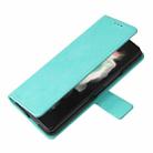 For Samsung Galaxy Z Fold4 Lambskin Flip Leather Phone Case with Pen Slot(Mint Blue) - 5
