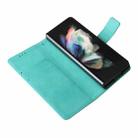 For Samsung Galaxy Z Fold4 Lambskin Flip Leather Phone Case with Pen Slot(Mint Blue) - 6