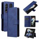 For Samsung Galaxy Z Fold4 Lambskin Flip Leather Phone Case with Pen Slot(Royal Blue) - 1