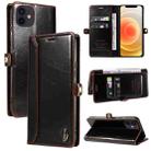 For iPhone 12 / 12 Pro GQUTROBE RFID Blocking Oil Wax Leather Case(Brown) - 1