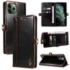 For iPhone 11 Pro Max GQUTROBE RFID Blocking Oil Wax Leather Case (Brown) - 1