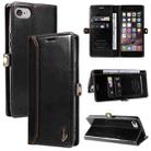 For iPhone SE 2022 / SE 2020 / 8 / 7 GQUTROBE RFID Blocking Oil Wax Leather Case(Black) - 1