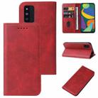 For Samsung Galaxy F52 5G Magnetic Closure Leather Phone Case(Red) - 1