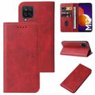 For Samsung Galaxy M12 / F12 Magnetic Closure Leather Phone Case(Red) - 1