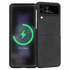 For Samsung Galaxy Z Flip4 Lambskin Texture Leather Folded Phone Case(Black) - 1