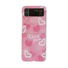 For Samsung Galaxy Z Flip4 Flowers Pattern Folded Phone Case(Red Heart) - 1