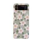 For Samsung Galaxy Z Flip4 Flowers Pattern Folded Phone Case(Green Clover) - 1