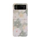 For Samsung Galaxy Z Flip4 Flowers Pattern Folded Phone Case(Green Flowers) - 1