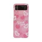 For Samsung Galaxy Z Flip3 5G Flowers Pattern Folded Phone Case(Red Heart) - 1