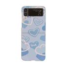 For Samsung Galaxy Z Flip3 5G Flowers Pattern Folded Phone Case(Blue Heart) - 1