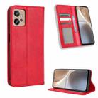 For Motorola Moto G32 Magnetic Buckle Retro Texture Leather Phone Case(Red) - 1