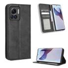 For Motorola Moto X30 Pro 5G / Edge 30 Ultra Magnetic Buckle Retro Texture Leather Phone Case(Black) - 1